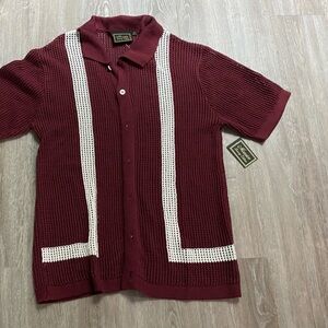 Massive Luxury Grandpa Net Cabana Rockabilly Cotton Resortwear Preppy Shirt XL